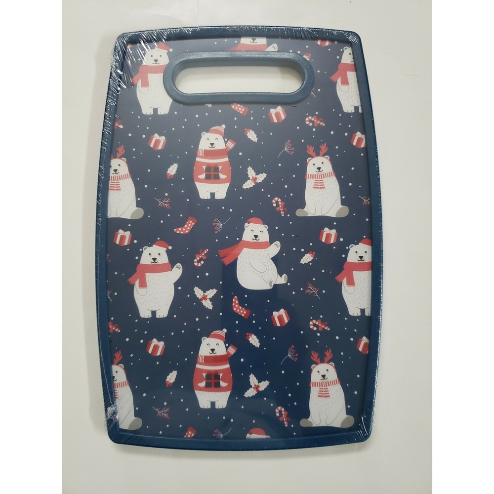 Polar Bear Holiday 8" by 10" Print Cutting Board Great Christmas Hostess Gift!
